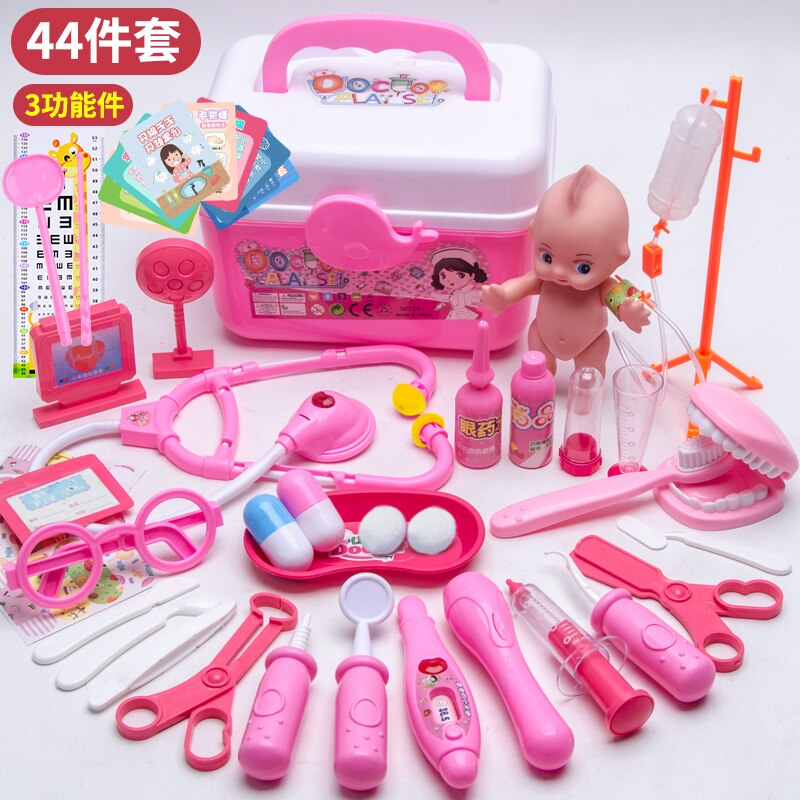 Nuovo Bambini Medico Set Giocattolo Per I Bambini Accessori Per Bambini Gioco di Ruolo Medico Dentista Giocattoli Ospedale Medicina Giochi Di Imitazione: 44pcs pink