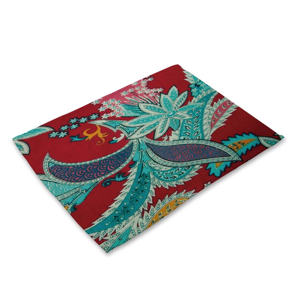 Tafelmat met bloemenpatroon, mandala-bloem, servet voor bruiloft, keukendecoratie, placemat, eetkameraccessoires: Mp00377