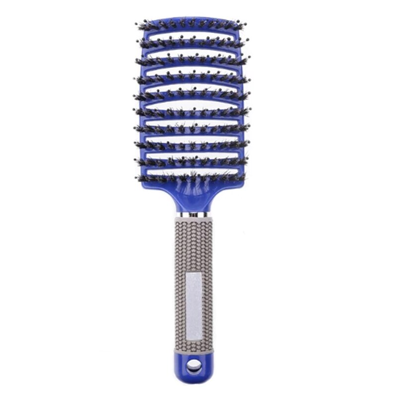 Girls Hair Scalp Massage Comb Hairbrush Bristle Nylon Women Wet Curly Detangle Hair Brush for Salon Hairdressing Styling Tools: Blue