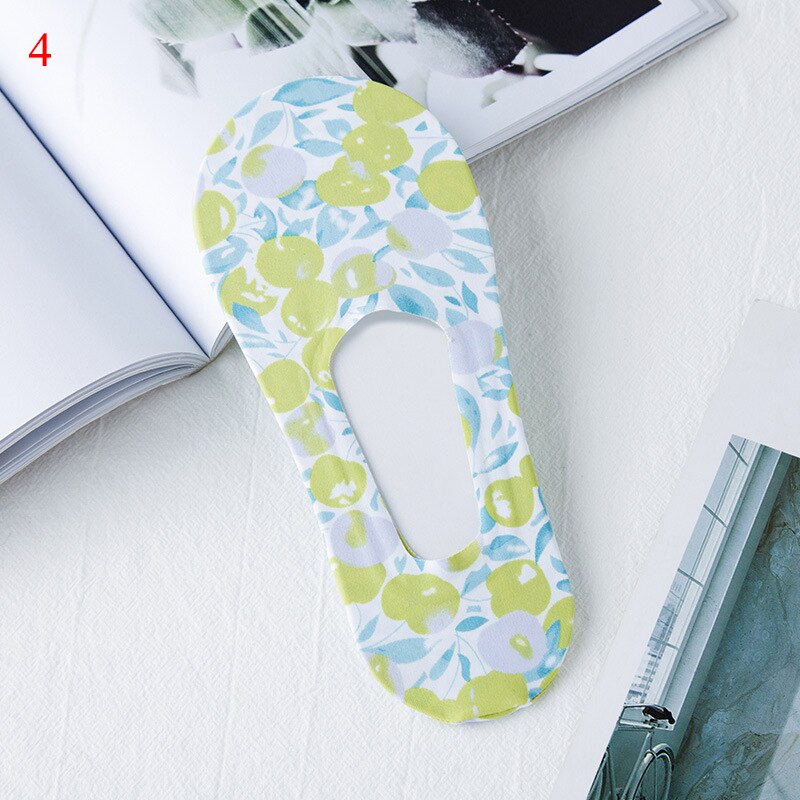 DIY Print Anti-skid Socks Silk Invisible Cats Flamingo Sock Printed in Boat Non Slip Short Socks Female Cartoon No Show Low Sock: 4