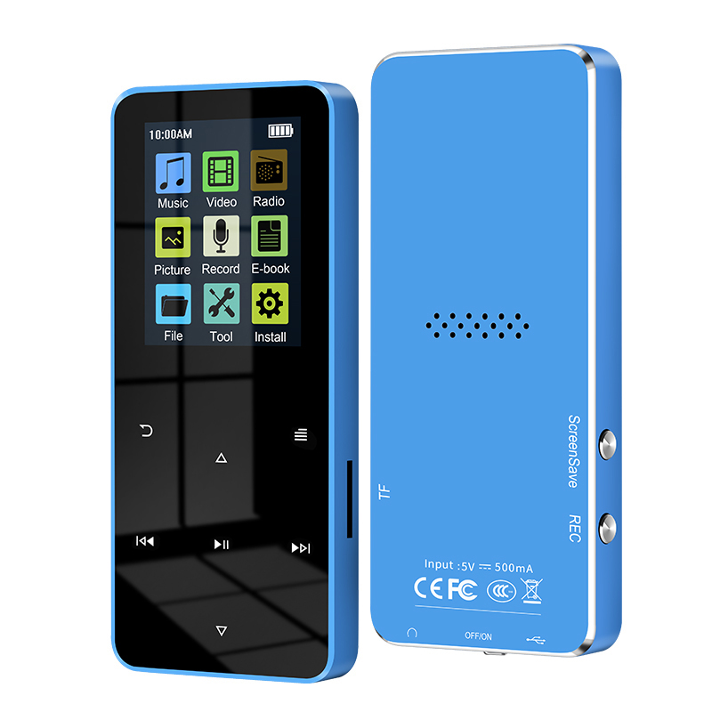 Lettore MP4 Lettore musicale MP3 MP4 in metallo da 2.0 pollici Scheda di supporto HiFi Bluetooth 5.0 Altoparlante incorporato con sveglia FM Lettore di e-book: verde / 8 GB