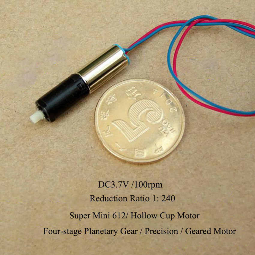super mini 6mm planetgirmotor  dc3.7v 100 rpm stille girmotor 612 Brann-trinns hulkopp planetgir likestrømsmotor
