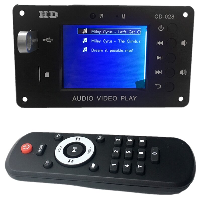 Receptor de Audio estéreo placa decodificadora de MP3 Bluetooth 5,0, reproductor de vídeo, decodificación WAV APE, Radio FM, USB, TF para amplificador de coche: Default Title