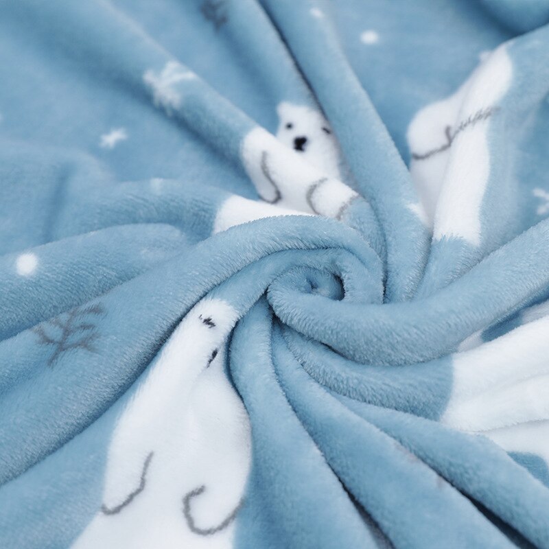 Tecknad korall fleece ull filt barn baby filt luftkonditionering kontor soffa sierran filt sommar 100*72cm