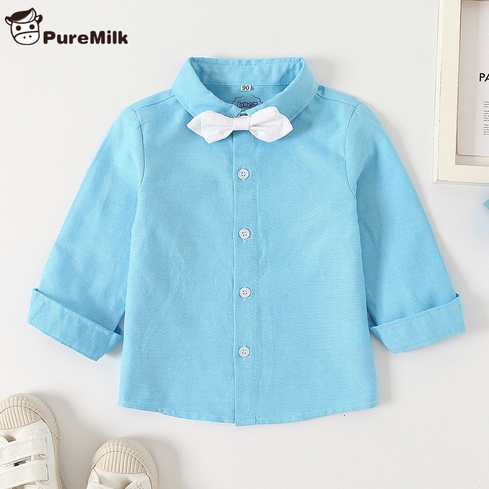 PureMilk Baby Boys Clothing Blue Shirt Long Sleeve Shirt For Kids