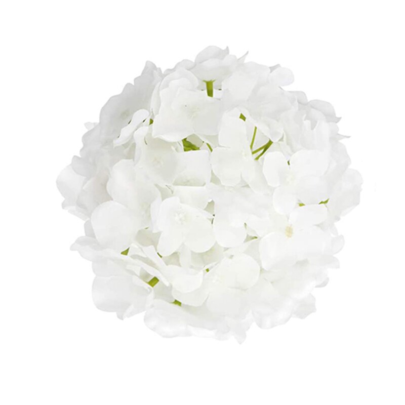 Zijde Hortensia Hoofden Kunstmatige Bloemen Boeket Met Stengels Voor Thuis Bruiloft Decoratie 10Pcs