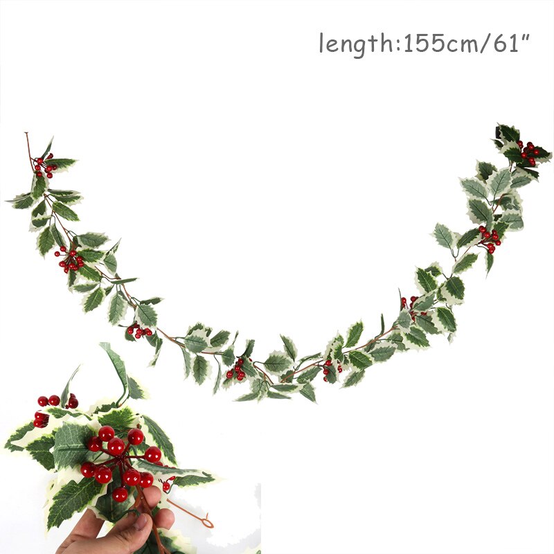 Kunstgrøn julekrans krans julefest juledekoration til hjemmet fyrretræ rotting hængende ornament år: Stil f
