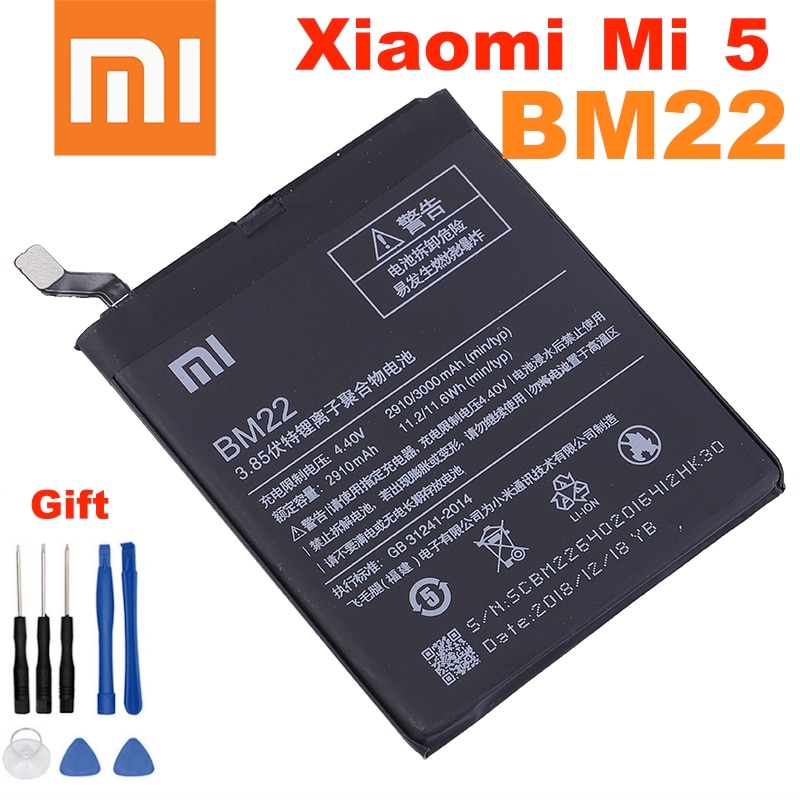 Xiao Mi 100% Originele BM22 3000Mah Batterij Voor Xiaomi Mi 5 Mi5 M5 BM22 Telefoon Vervanging Batterijen + gratis Tools