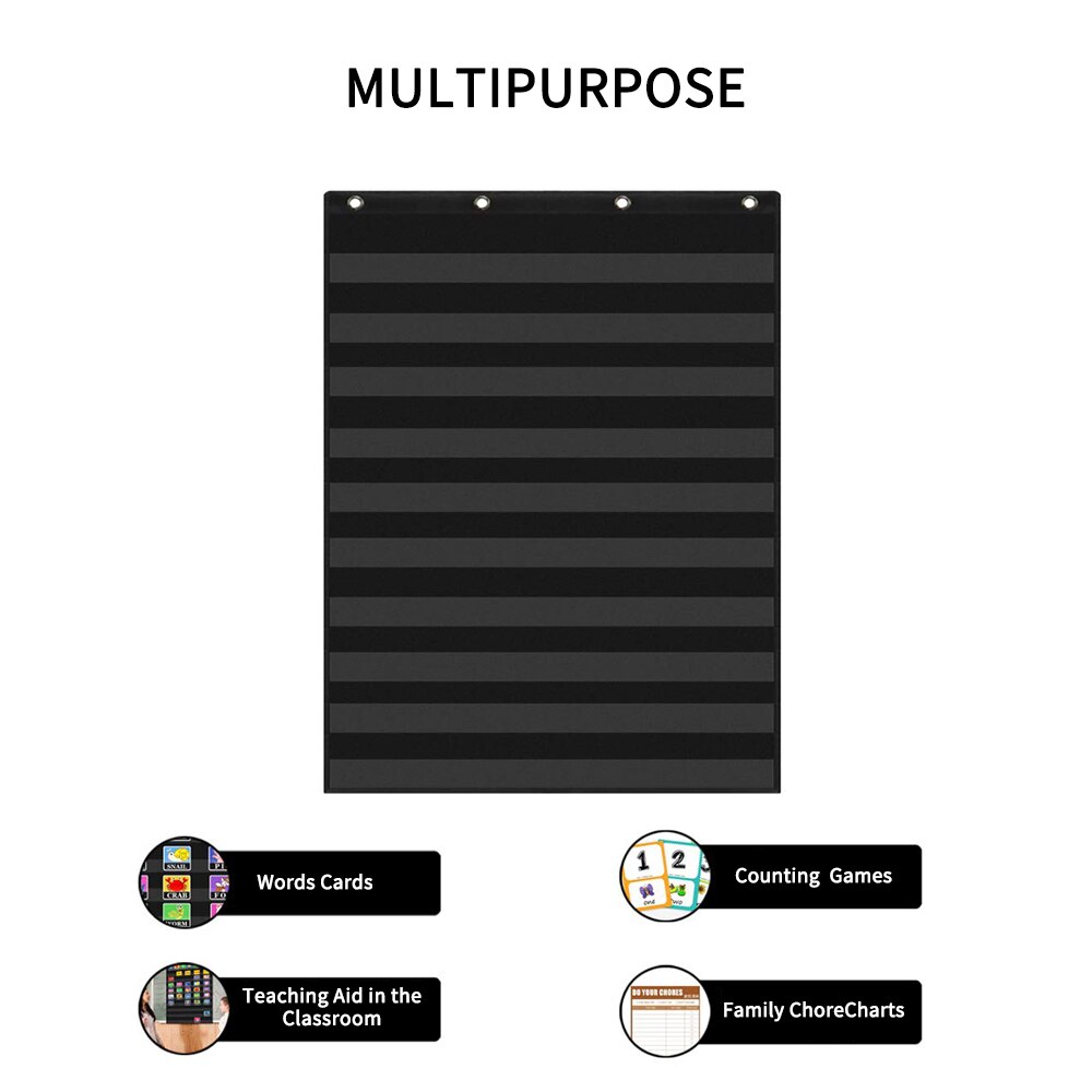 10 Giant Standard Insert Card Home Scheduling Easy Mounting Transparent Pocket Chart Classroom Teaching Learning Resources