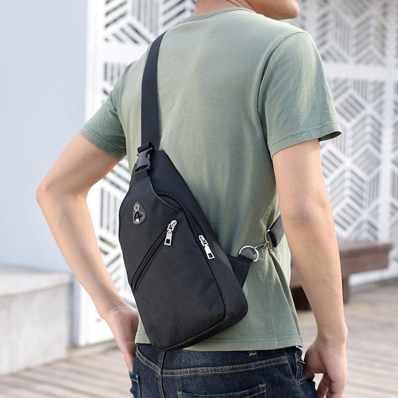 Mannen Tas Usb Interface Crossbody Tas Mannelijke Vrouwelijke Schoudertas Messenger Borst Tas Vrouwen Canvas Tas Handtas Reistas