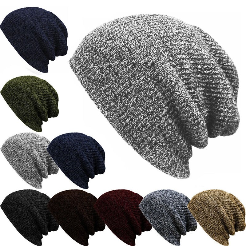 Gorros cálidos de Invierno para mujer, gorro informal de Color sólido, gorros de Punto más gruesos, gorro de Hip Hop, gorro Slouchy, gorros