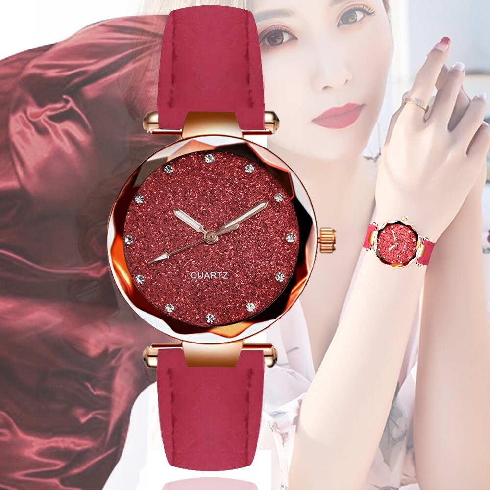 Sky Star Watch Ladies Rose Gold Quartz Watch Female Bracelet Watches Black Night sky Watch Bracelet Clock