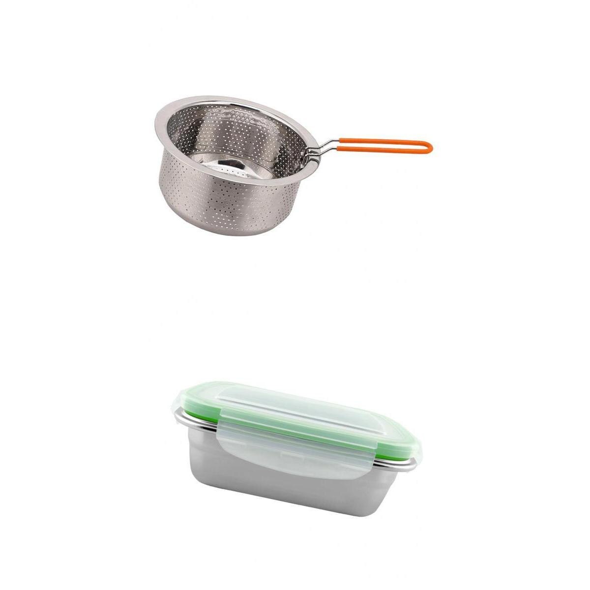 Stainless Steel Material Steamed Rice Cooker Vegetable steamer basket for Steaming Food+ Storage Box 1800ml