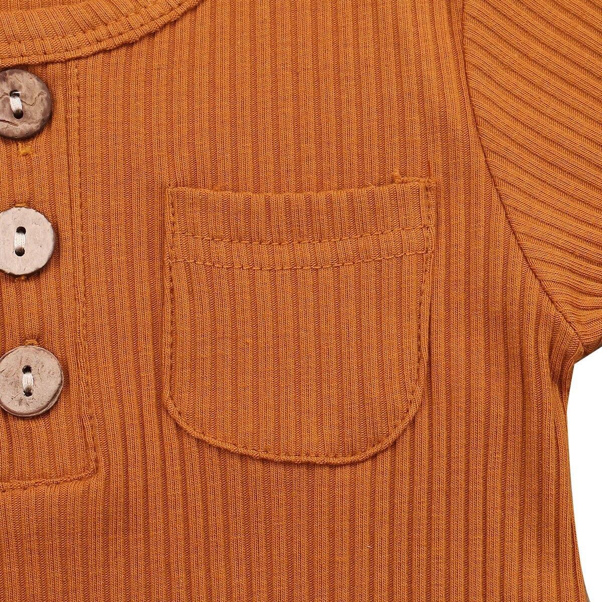 0-5Y Casual Toddler Baby Boy Girl Autumn Clothes Solid Color Pocket Long Sleeve Top T-shirt Long Pants Knited Kids 2pcs