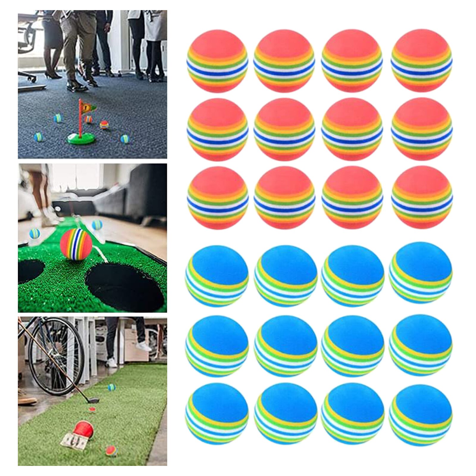 26x Zachte Eva Golf Schuim Bal Regenboog Spons Ballen Rijden Training Aids