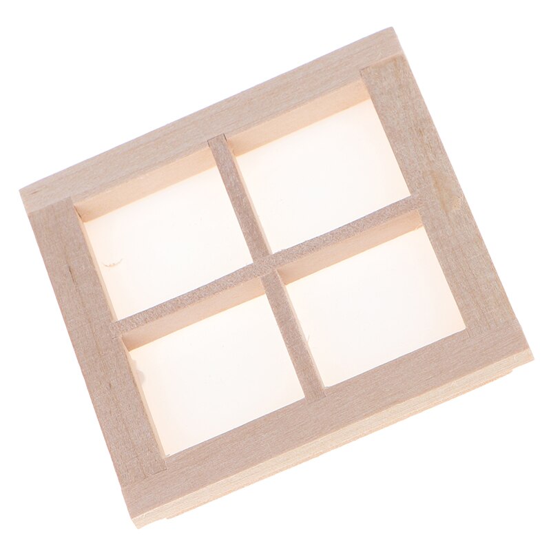 Wooden Traditional 2/4/12-pane Window Frame 1:12 Scale Dollhouse DIY Miniature Furniture Accessory: 7x7x1.3cm