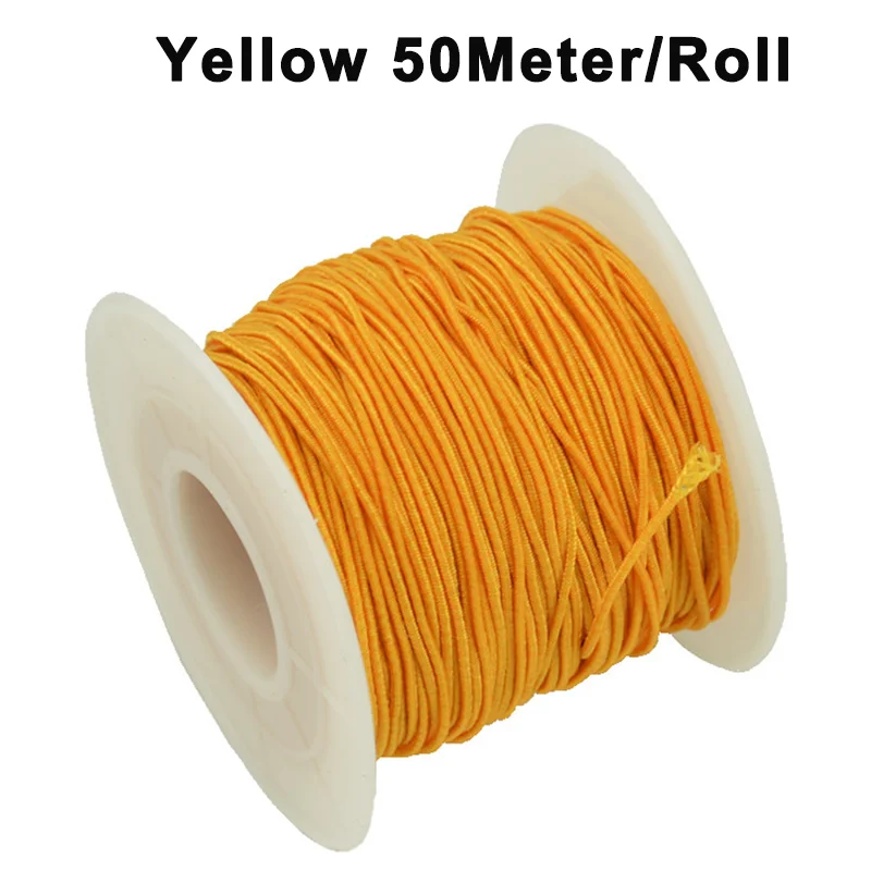 50M/rollo de cordón elástico de 1mm, cuerda elástica resistente para pulsera, cuerda elástica para pulseras, fabricación de joyería, manualidades DIY, abalorios: Cobre envejecido