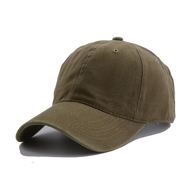 Korean Men&#39;s Baseball Cap Washed Cotton Light Board Multi-Color Optional Pure Color Bone Cap Stitching Hip Hop Sun Visor Dad Hat: army green