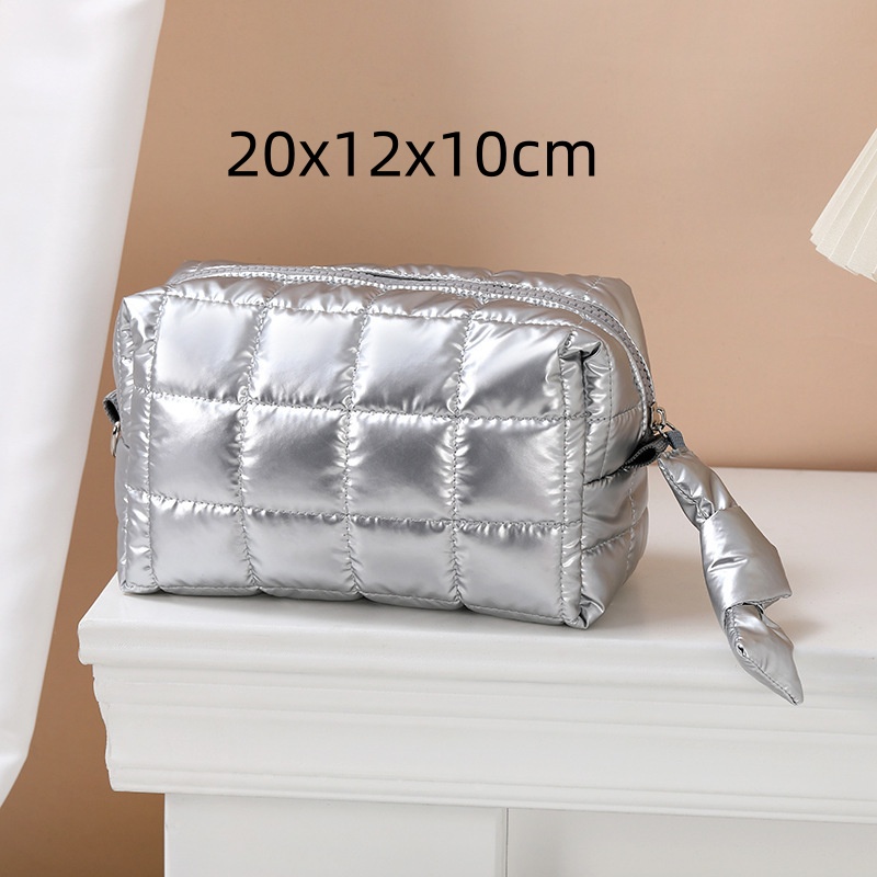 Makeup Bag Travel Toiletry Bag, Puffy Padded Make Up Bags for Women Makeup Organizer Case, Wide-open Pouch Purse Travel Essentia: MULTI