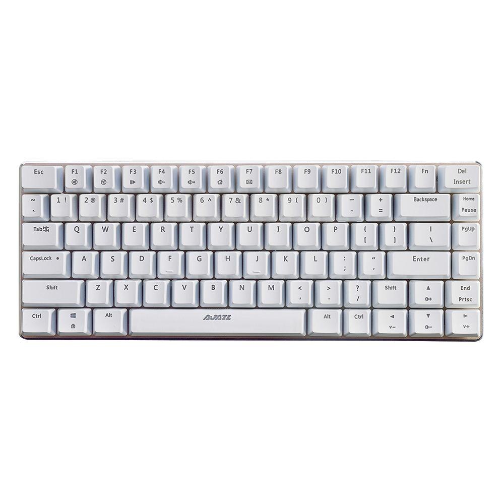 Ajazz AK33 clavier mécanique filaire clavier de jeu USB 82 touches bleu/noir commutateur rvb/1 couleur clavier rétro-éclairé pour PC Gamer: White1 No Light / Bleu commutateur
