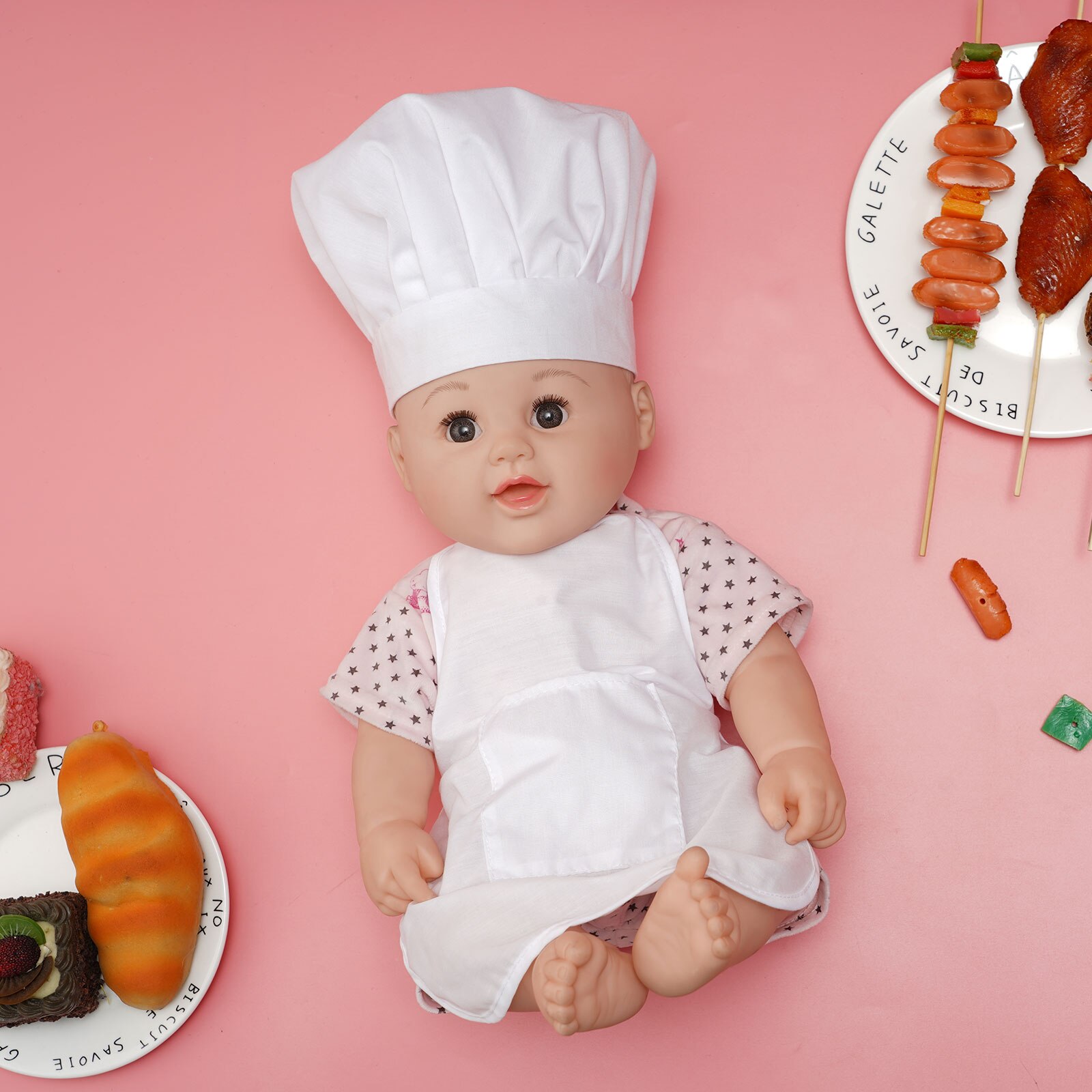 Hallowen Baby Cosplay Chef Apron Hat Kids Kitchen Cooking Backing Costume Kids Boys Girls Photography Clothes Photoshoot Bibs