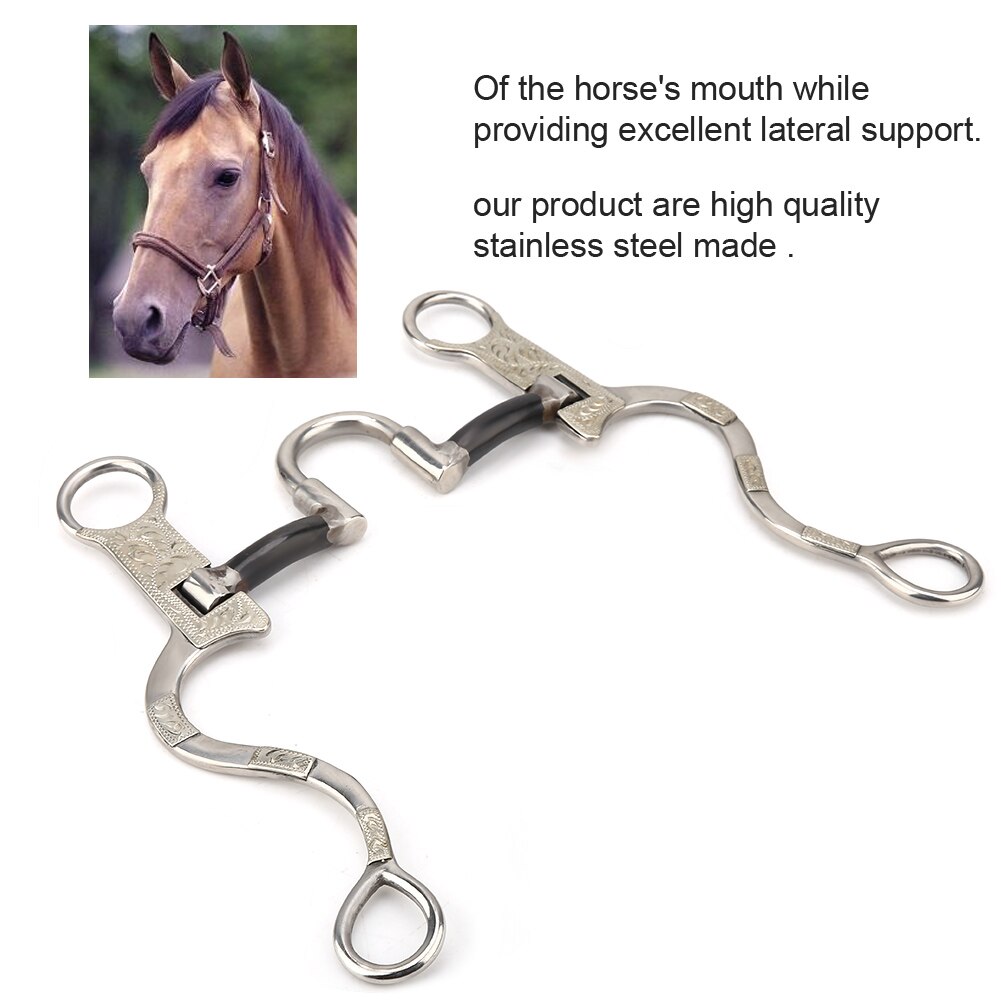 Paard Chew Rvs Bit Met Duitse Zilveren Versieringen Farm Animal Voeden Eqipment