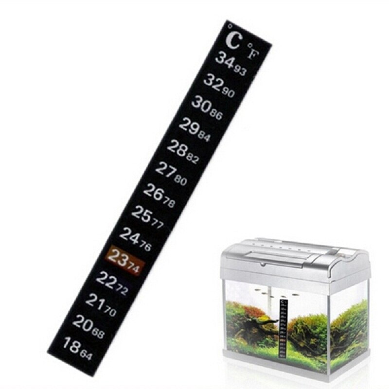 Dobbel skala akvarie akvarium flytende termometer temperatur klistremerke pinne-på fahrenheit digital lcd selvklebende stripe klebrig