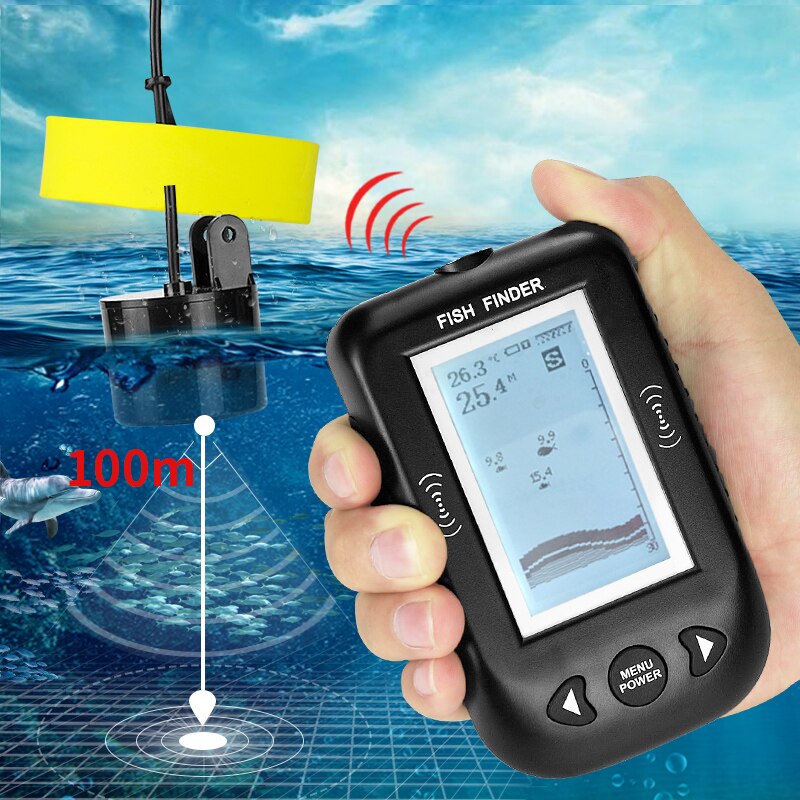 Erchang XF02 Ice Fishing Portable Fish Finder Sonar Echo Sounder 100M Alarm Fishing Fishfinder Transducer