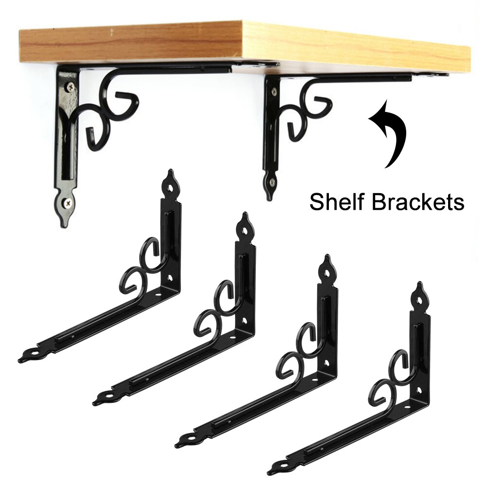 4pcs Thickened Wall Mounted Fixing Right Angle Shelf Bracket Home Decor Cupboard