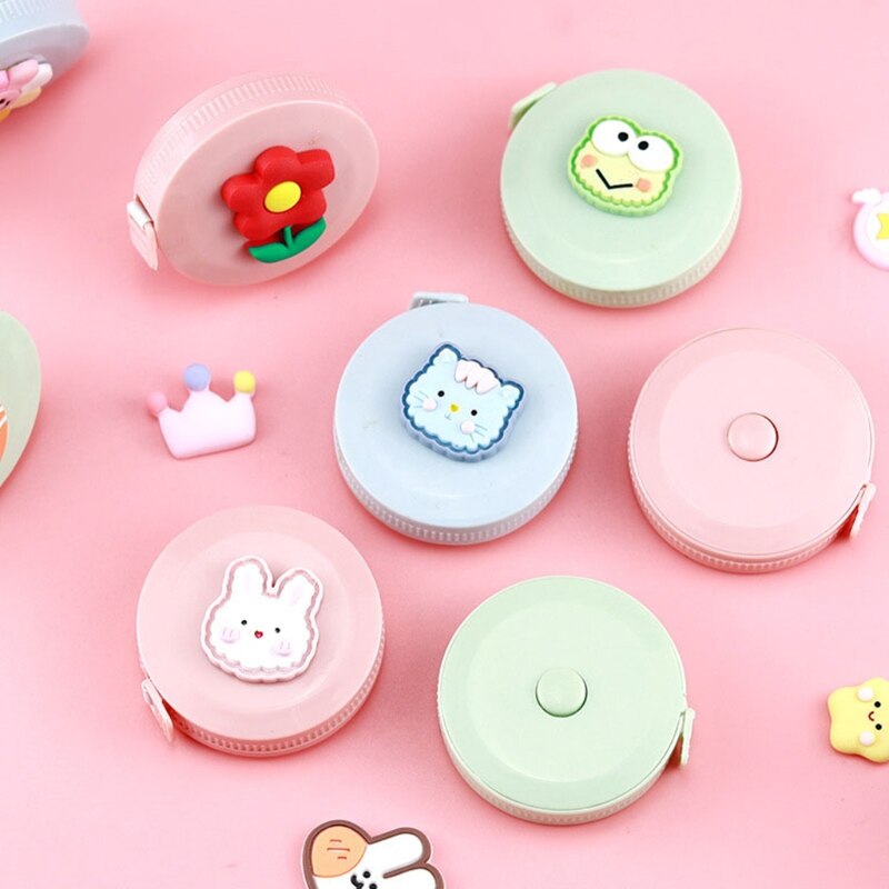 Portable 1.5m Retractable Tape Measure Cartoon Patterns Round Body Measure Tape Measuring Clothes Sewing DIY Craft Soft Ruler