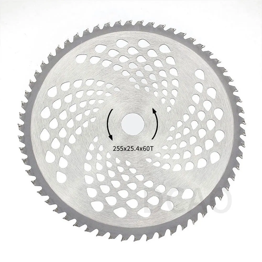 40T/60T/80T 10 Inch Carbide Tipped Alloy Brush Cutter Saw Blade Lawn Mower Grass Trimmer Garden Tool Replacement Cutting Disc: Silver
