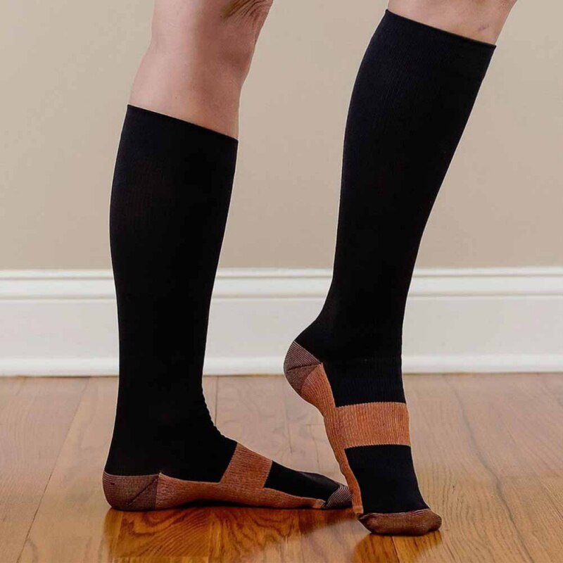 draussen unisex Kupfer Faser Strümpfe Baumwolle Socke Kompression Druck Sport Läuft Fitness Absorbieren Schweiß Socken Sport