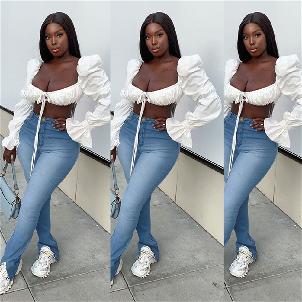 Fente rétro jean dames jean dames décontracté taille moyenne jean stretch mince dames jean simple crayon pantalon