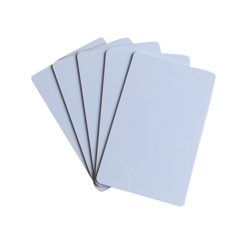 100 tomme udskrivbare pvc plastik foto-id hvid kreditkort 30 mil  cr80: Hvid
