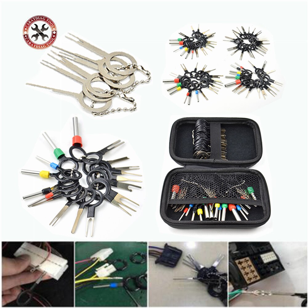 100pcs Car Terminal Removal Kit Wiring Crimp Connector Pin Extractor Puller Terminal Repair Tools Kit