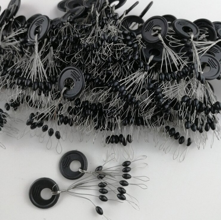 100 Fishing Bobber Stopper Float Line Olive-Shape Stoppers Stops Beans Tackles Fishing Tools
