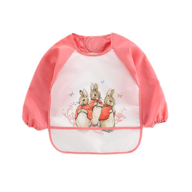 Warmom Leuke Cartoon Slabbers Waterdichte Baby Eten Bib Pocket Kinderen Tekening Lange Mouwen Schort Kids Burp Doek Baby Spullen