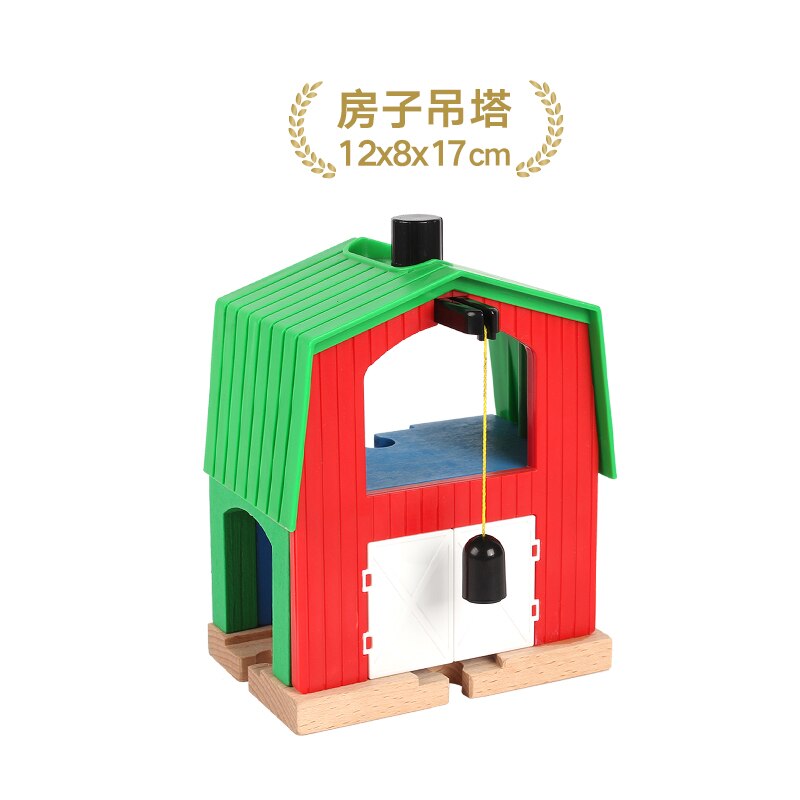 Movable tower crane Wooden Railway track, railway accessories, wooden track field accessories, suitable for railway track field: House Tower