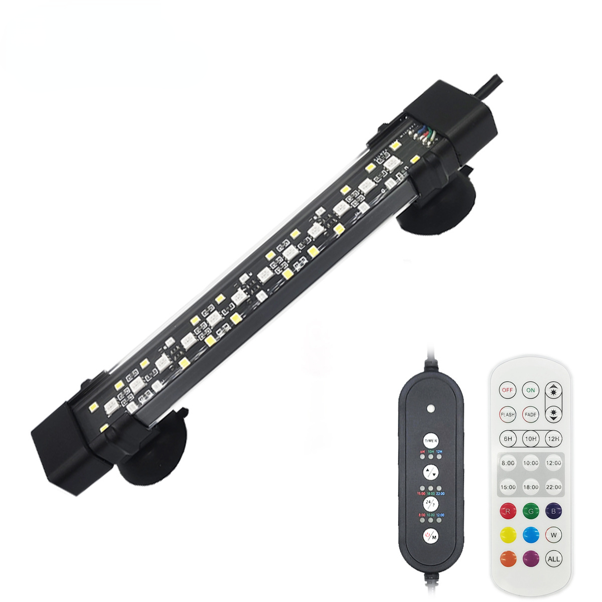 20-70cm Fish Tank 24/7 Full Spectrum Lighting LED Light Aquarium Decoration Aquatic Plant Growth Lamp IP68 Waterproof Freshwater: Red / UK Plug