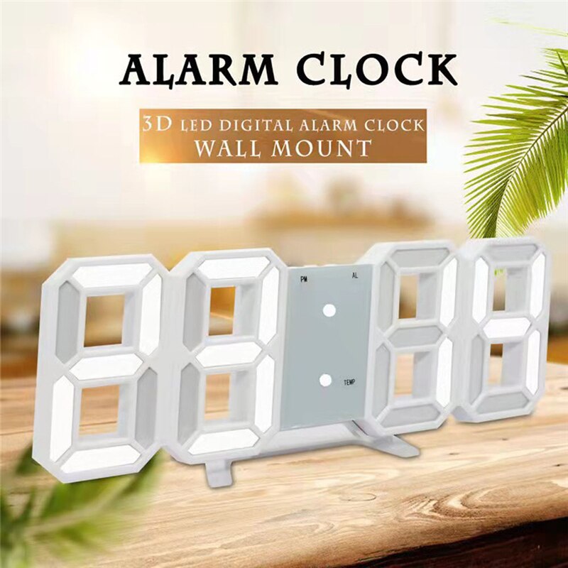 3D Digital Clock Simple and LED USB Electronic Clock Digital Clocks Wall Clocks Hanging Watch Snooze Table Clocks