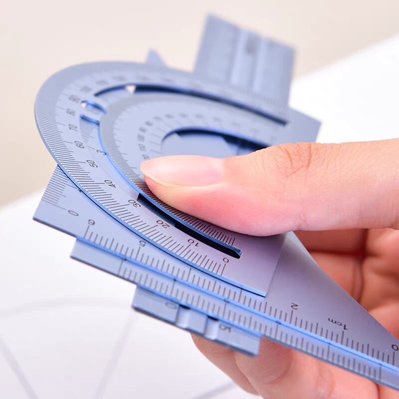 Deli Aluminium Ruler Set 4pcs/set Metal Geometry Maths Drawing compass DIY stationery Rulers mathematical for School 79532