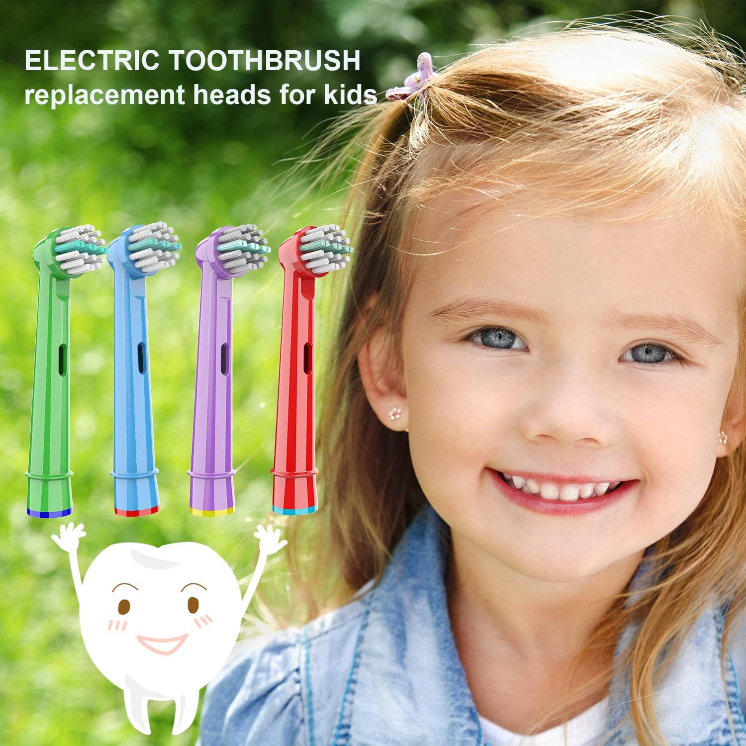 Kleurrijke opzetborstels voor kinderen voor Oral B elektrische tandenborstels - zachte haren, kleine koppen, geschikt voor Pro 1000, actie, floss en meer!
