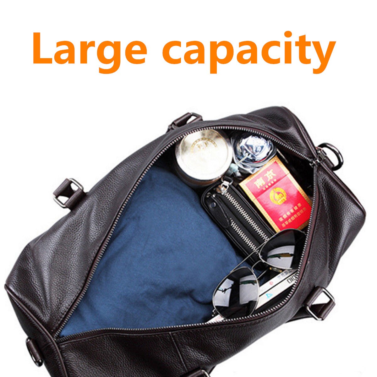 Stor rejsetaske sort fitness yoga skuldertasker separat plads til sko håndtasker mænd læderbagage sac de opbevaringspakke
