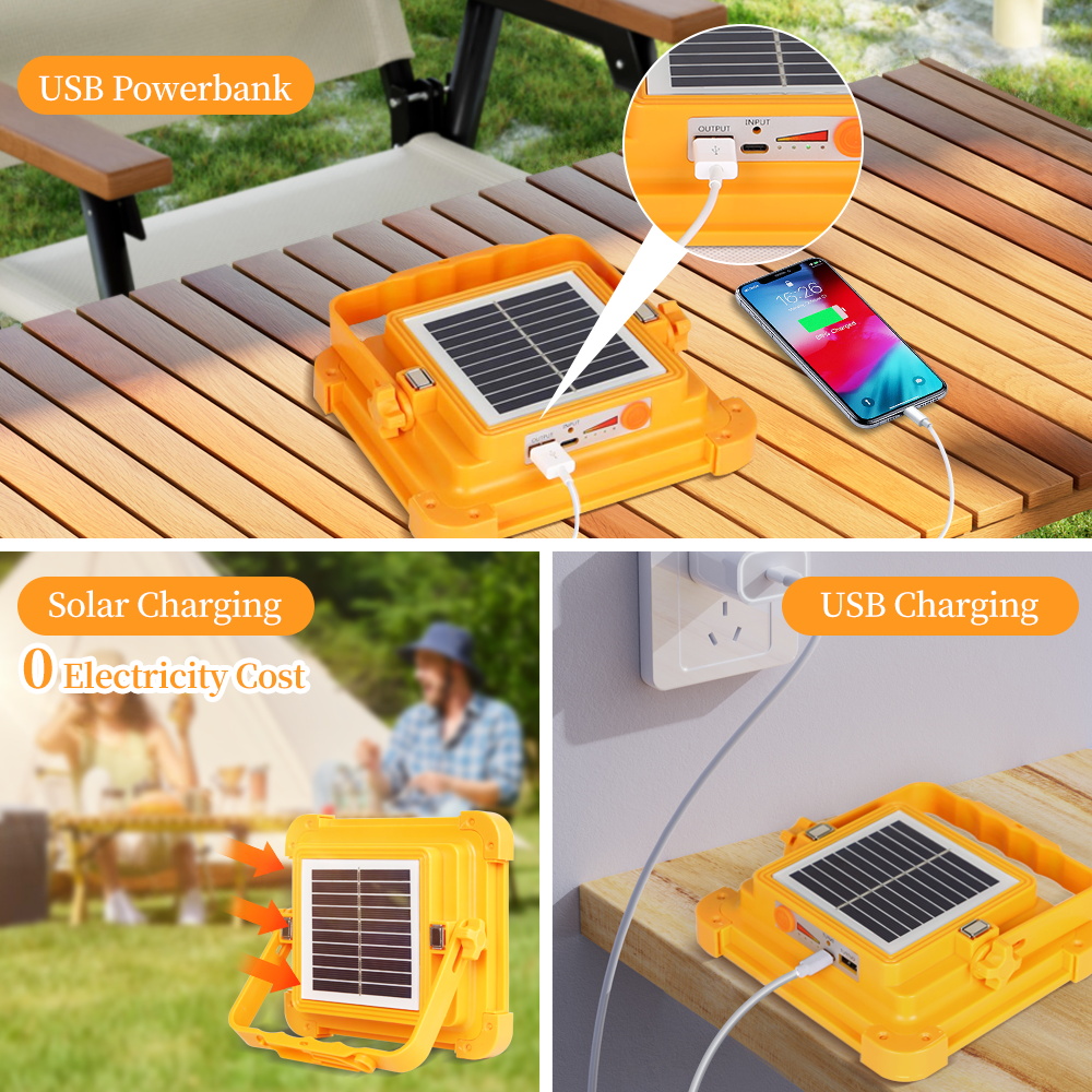 Luz Solar portátil para exteriores, lámpara LED de emergencia recargable con puerto USB, linterna de luz Solar, luces de Camping para viajes y caminatas en Parkside