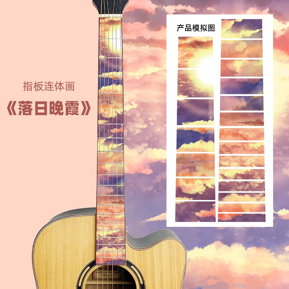 Gitaar fretboard stickers inlay glitter sticker gitaarhals kop guitarra bas ukelele dunne sticker guitarra accessoires