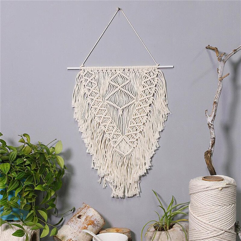 Universal Macrame Woven Wall Hanging Bohemian Farmhouse Geometric Art Tapestry Decor Pendants for Bedroom Living Room