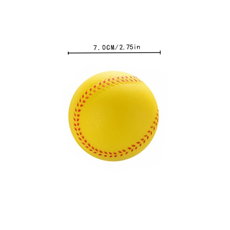 Vitt och gult barn baseball bas jorden träning boll skum softball student mjuk baseball pu baseballdiameter: Gul diameter 7. cm