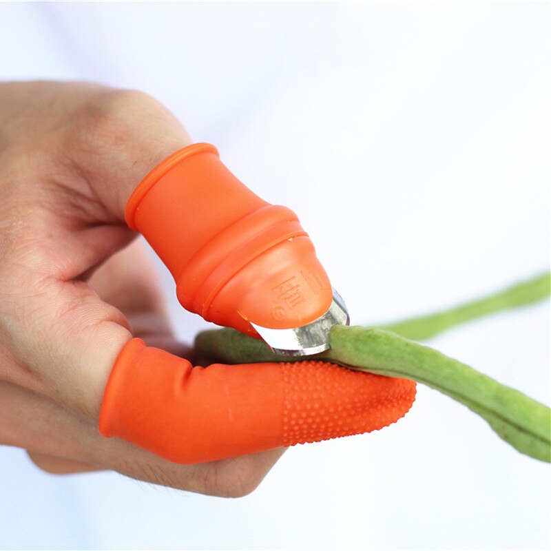 Protège doigts en silicone couperet, gants de jardin pour couteau de récolte de légumes, ciseaux anneaux de coupe, ou lame de plante: large
