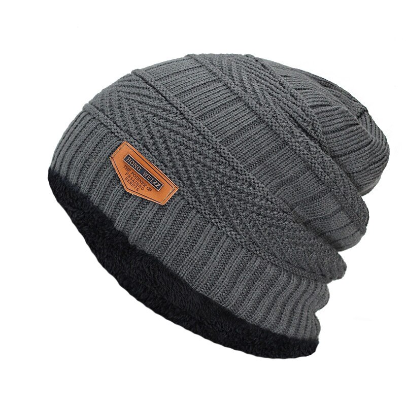 Mannen Winter Hoed Mode Gebreide Zwarte Hoeden Fall Hoed Dik En Warm En Bonnet Skullies Beanie Zachte Gebreide mutsen Katoen: Gray