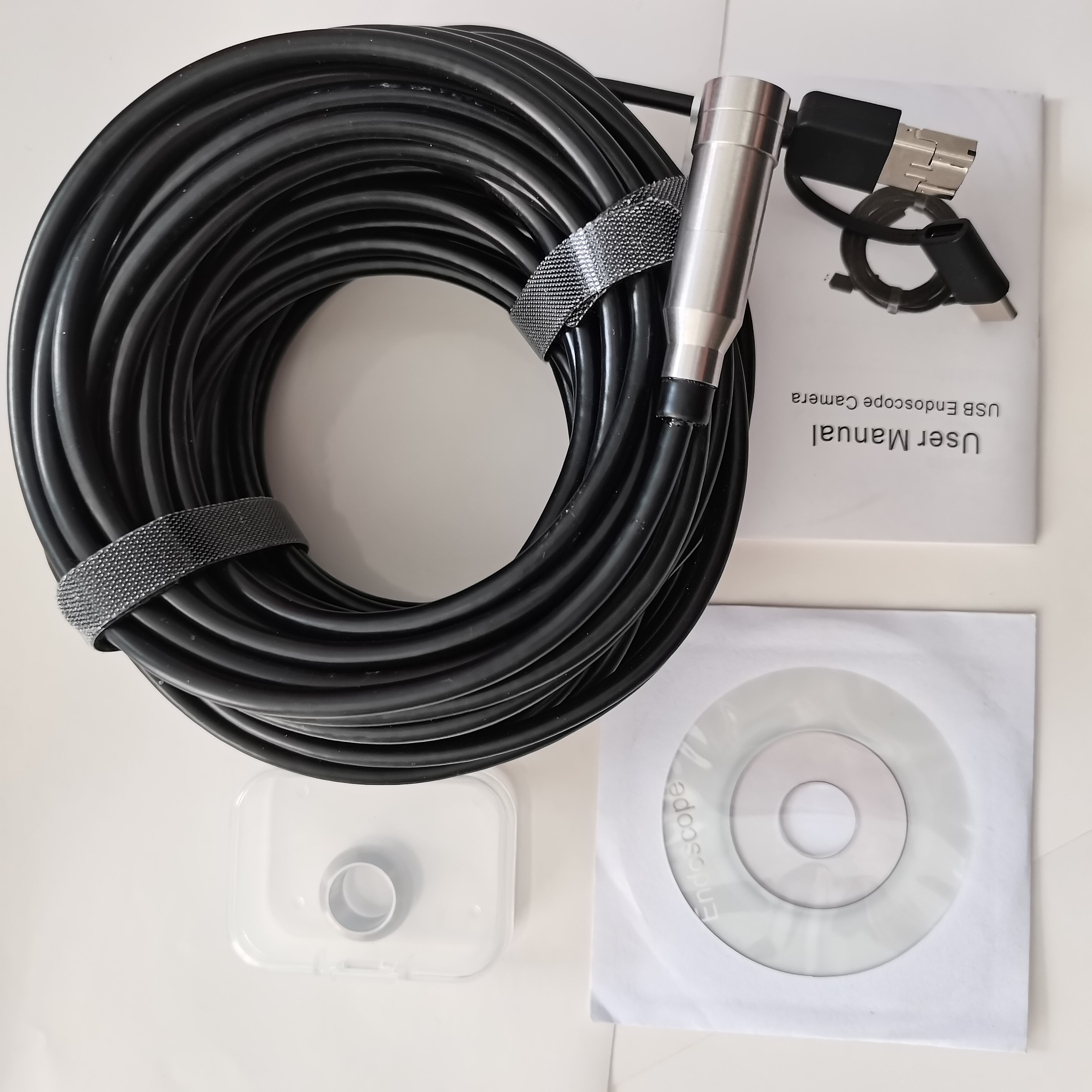 Caméra endoscope à mise au point automatique 15M 5.0MP FHD IP68 étanche 6 LED pour l&#39;aquaculture de pêche à l&#39;égout à souder